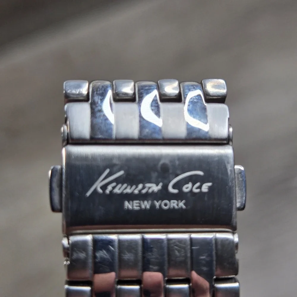 Kenneth Cole New York SS Steel Men's Watch KC3808 Black Dial Date Tested Dress 8